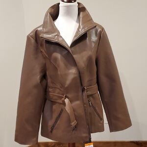 Kenneth Cole Taupe Leather Jacket